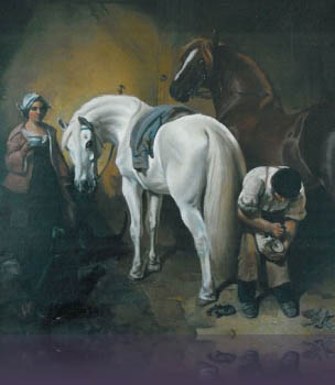 The Blacksmith, original by John Frederick Herring Senior - 60 x 80 cm